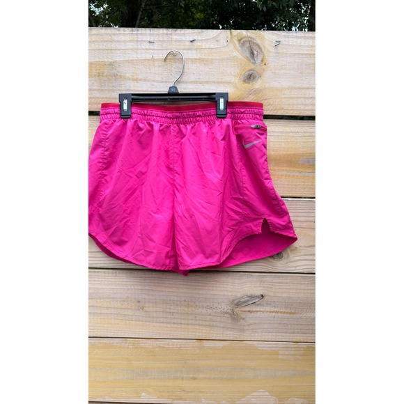 Nike Pants - Nike Dri-FIT Running Shorts Hot Pink Womens Medium Zip Pocket Reflective Logo